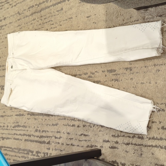 Levi 711 skinny ankle whit jeans with studded bottoms - Picture 7 of 7